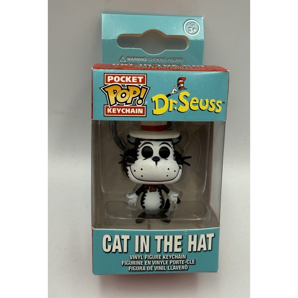 Funko Pocket Pop Keychain Dr. Seuss Cat in the Hat Vinyl Figure Black White Red